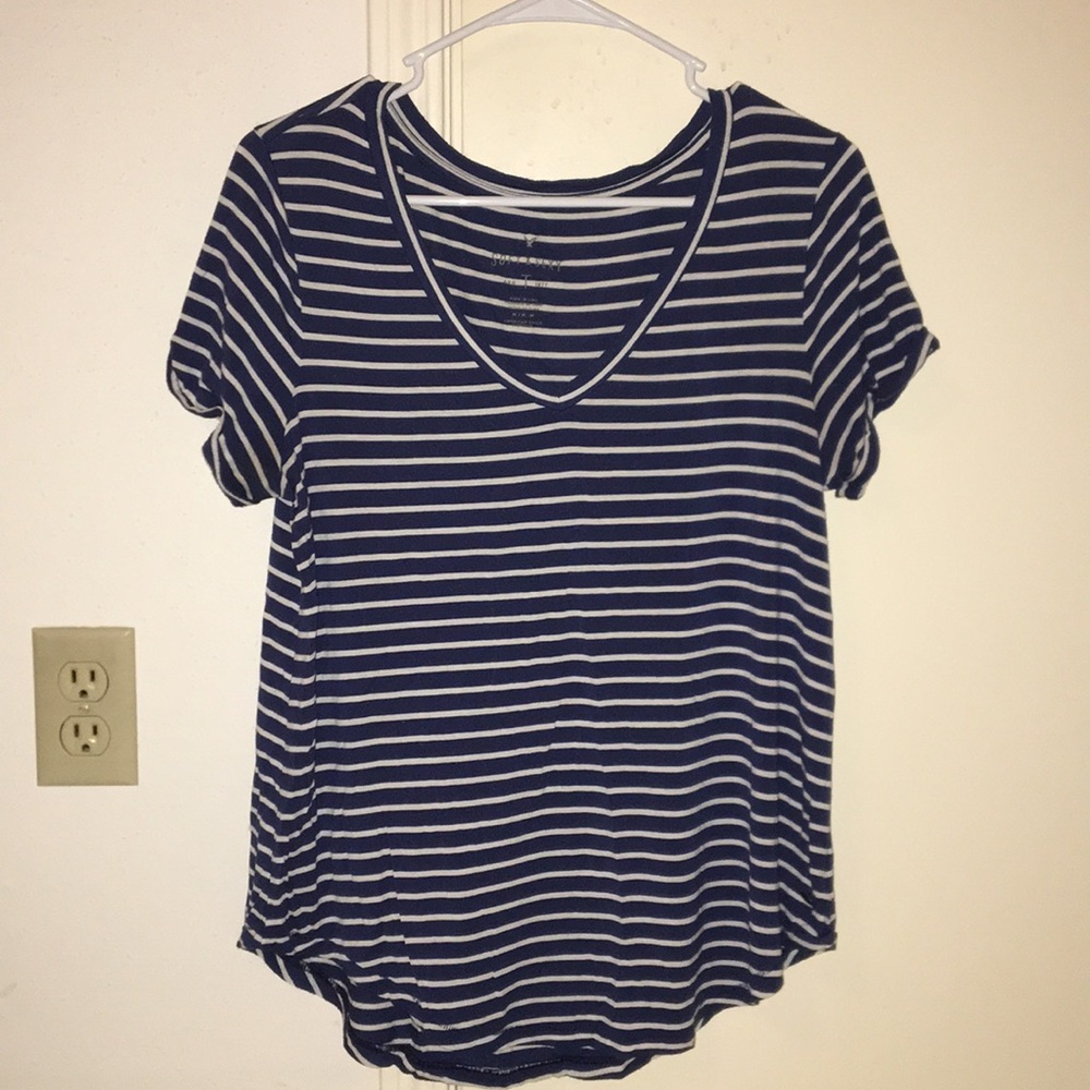 AE’s Soft & Sexy navy blue striped v-neck